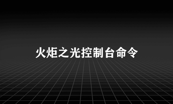 火炬之光控制台命令