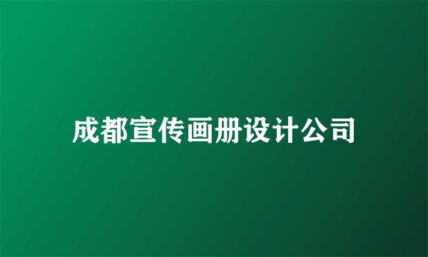 成都宣传画册设计公司