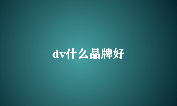 dv什么品牌好