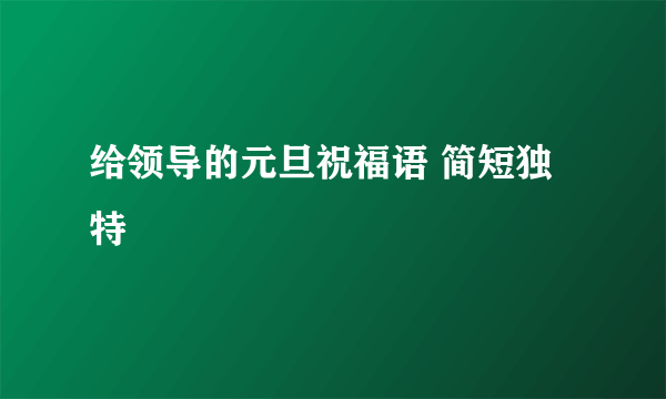 给领导的元旦祝福语 简短独特