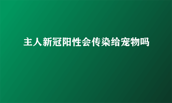 主人新冠阳性会传染给宠物吗