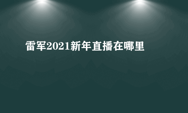 雷军2021新年直播在哪里