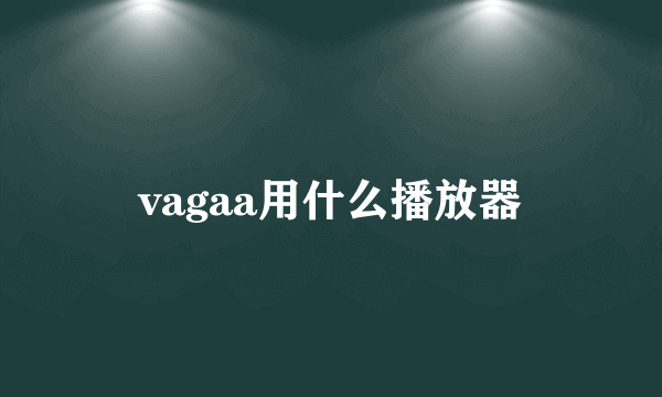 vagaa用什么播放器