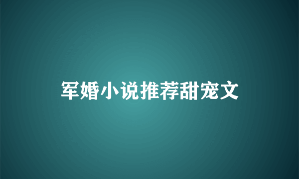 军婚小说推荐甜宠文