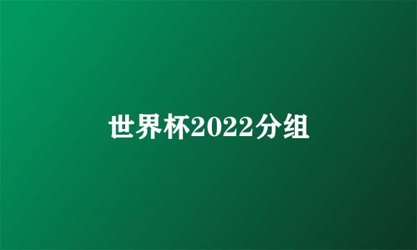 世界杯2022分组