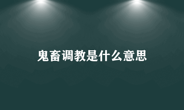 鬼畜调教是什么意思