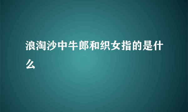 浪淘沙中牛郎和织女指的是什么