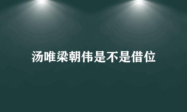 汤唯梁朝伟是不是借位