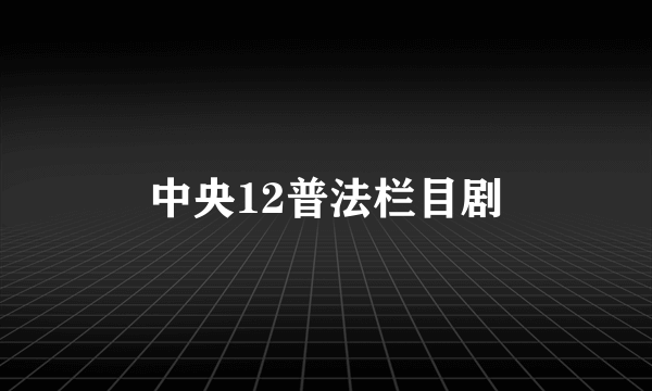 中央12普法栏目剧