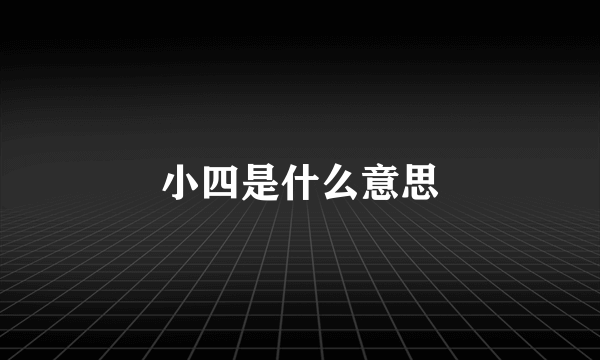 小四是什么意思