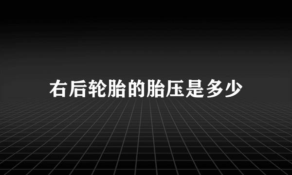 右后轮胎的胎压是多少