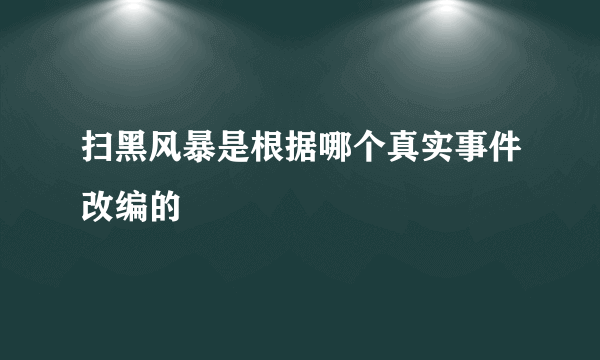 扫黑风暴是根据哪个真实事件改编的