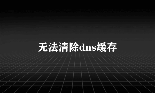 无法清除dns缓存