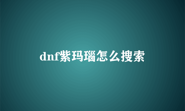 dnf紫玛瑙怎么搜索