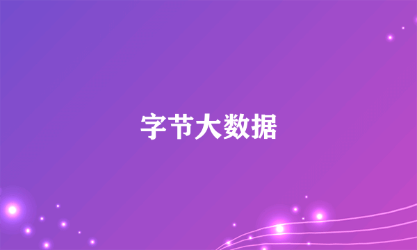 字节大数据