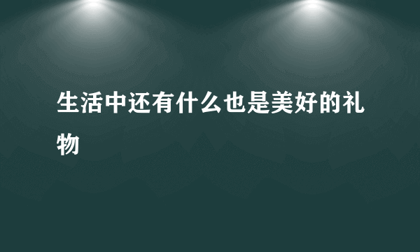 生活中还有什么也是美好的礼物