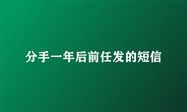 分手一年后前任发的短信