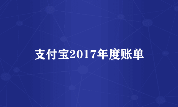 支付宝2017年度账单