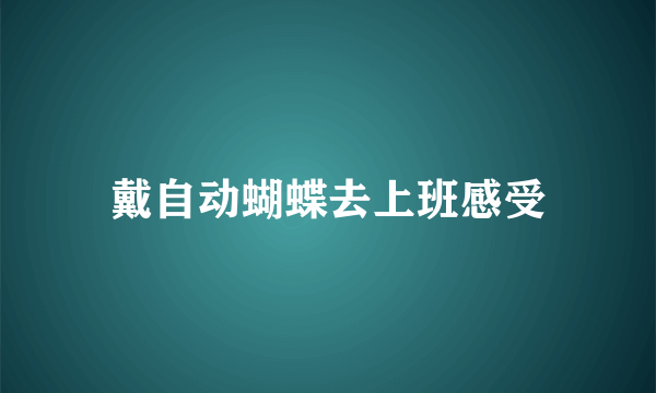 戴自动蝴蝶去上班感受