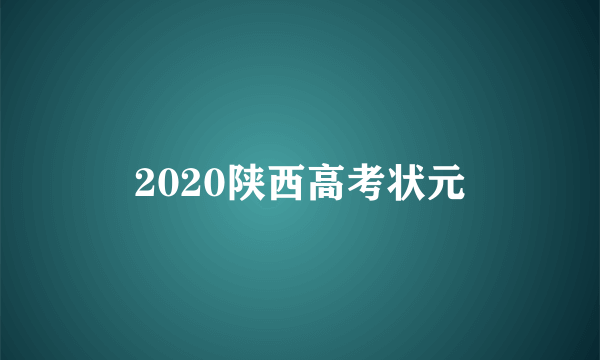 2020陕西高考状元