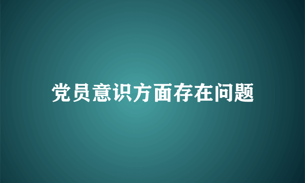 党员意识方面存在问题