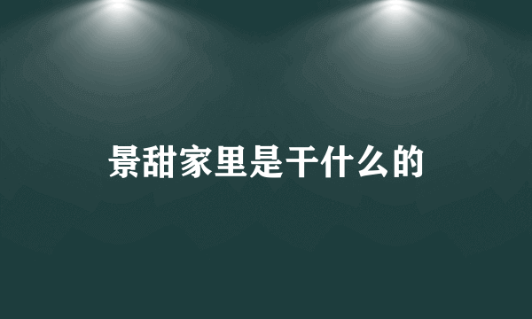 景甜家里是干什么的