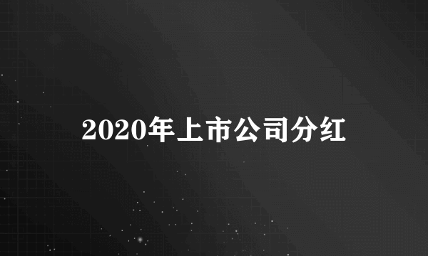 2020年上市公司分红