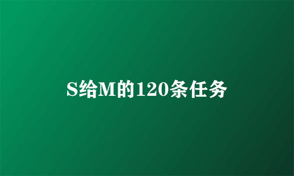 S给M的120条任务