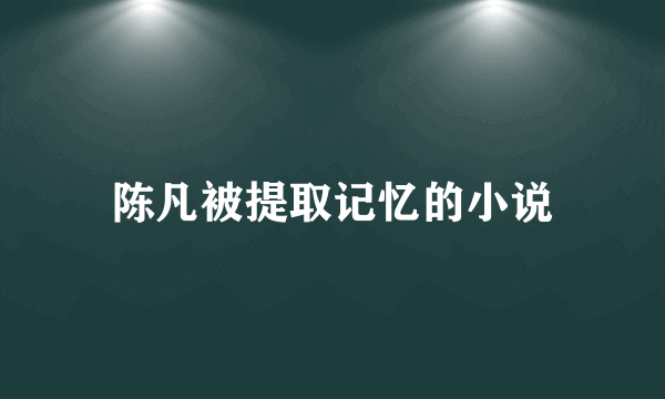 陈凡被提取记忆的小说