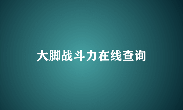 大脚战斗力在线查询