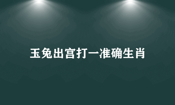 玉兔出宫打一准确生肖