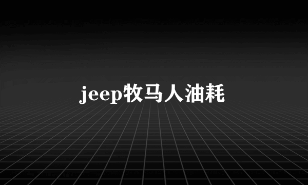 jeep牧马人油耗