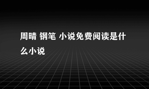 周晴 钢笔 小说免费阅读是什么小说