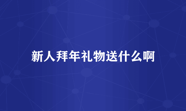 新人拜年礼物送什么啊