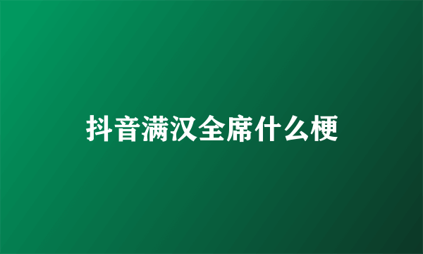 抖音满汉全席什么梗