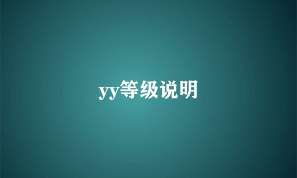 yy等级说明