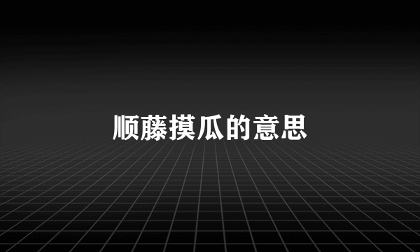 顺藤摸瓜的意思