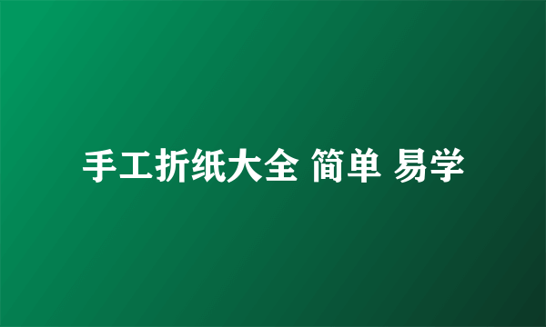 手工折纸大全 简单 易学