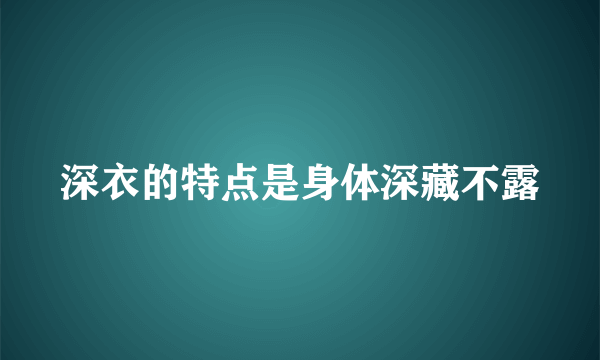 深衣的特点是身体深藏不露