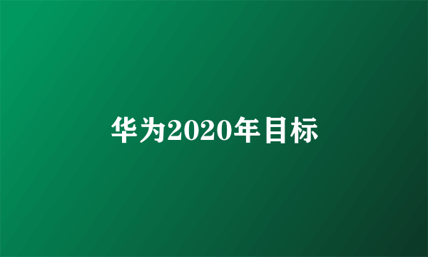 华为2020年目标