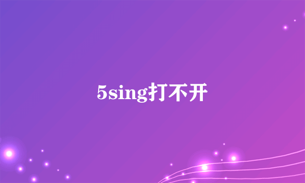 5sing打不开