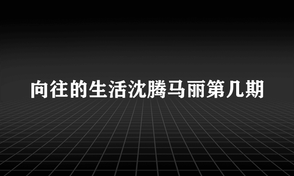 向往的生活沈腾马丽第几期