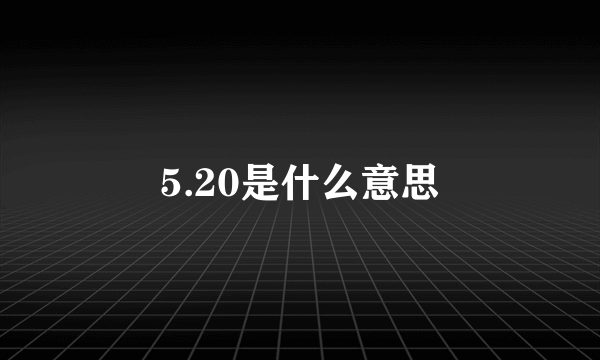 5.20是什么意思