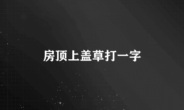 房顶上盖草打一字