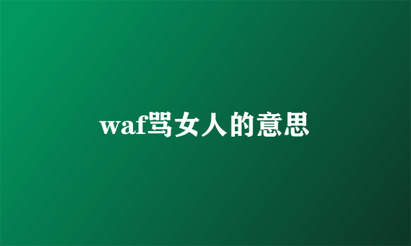 waf骂女人的意思