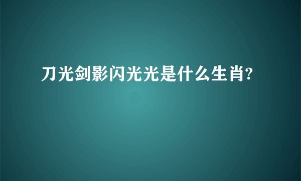 刀光剑影闪光光是什么生肖?