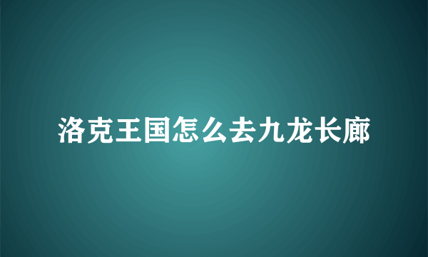 洛克王国怎么去九龙长廊