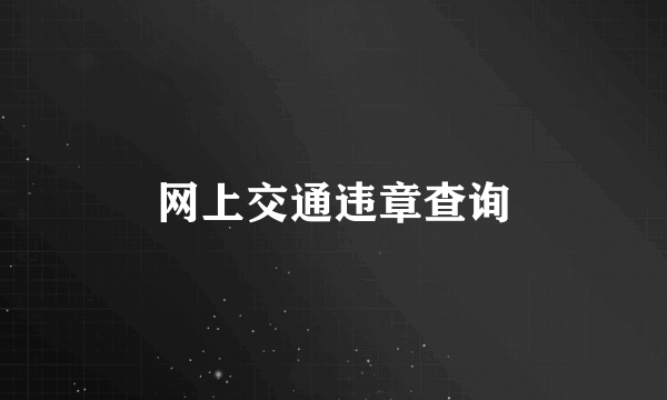 网上交通违章查询