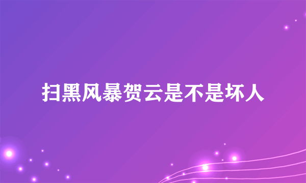 扫黑风暴贺云是不是坏人