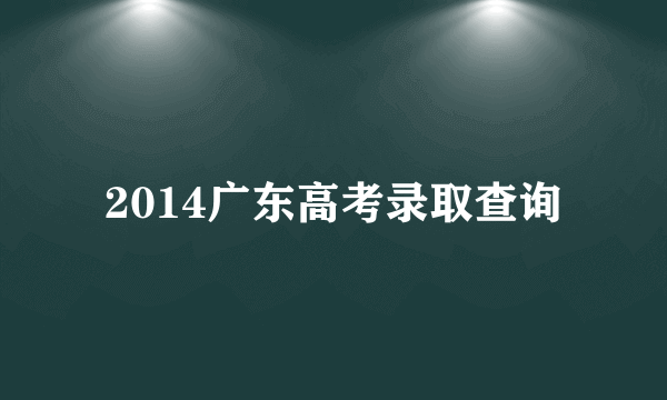 2014广东高考录取查询